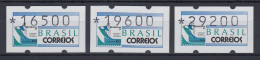 Brasilien Klüssendorf-ATM 1993 BRASILIANA Mi-Nr 5 Satz 16500-19600-29200 ** - Franking Labels