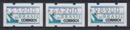 Brasilien Klüssendorf-ATM 1993 BRASILIANA Mi-Nr 5 Satz 55900 - 66200 - 98900 ** - Vignettes D'affranchissement (Frama)