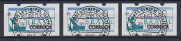 Brasilien Klüssendorf-ATM 1993 BRASILIANA Mi-Nr 5 Satz 40800-48400-72200 ET-O - Vignettes D'affranchissement (Frama)