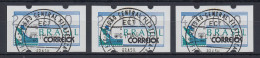 Brasilien Klüssendorf-ATM 1993 BRASILIANA Mi-Nr 5 Satz 233000-291000-427000 ET-O - Franking Labels
