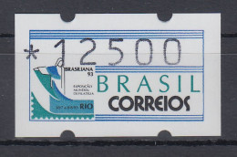 Brasilien ATM BRASILIANA'93, Mi.-Nr. 5, Wertstufe 12500 Cr. ** - Franking Labels