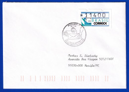 Brasilien ATM BRASILIANA'93, Mi.-Nr. 5 Wert 11400 Cr. Auf Inl.-Brief, O 31.7.93 - Franking Labels