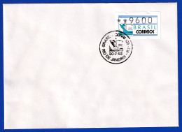 Brasilien ATM BRASILIANA'93, Mi.-Nr. 5 Wertstufe 9600 Cr. Auf Blanco-FDC O-Typ A - Vignettes D'affranchissement (Frama)