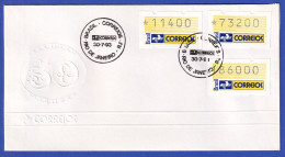 Brasilien 1993 ATM Postemblem Satz 11400-73200-186000 Auf  FDC Mit So-O 30.7.93 - Automatenmarken (Frama)