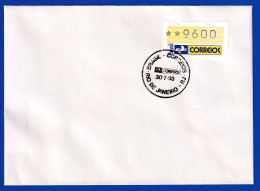 Brasilien 1993 ATM Postemblem Wert 9600 Auf FDC Mit So-O 30.7.93 - Automatenmarken (Frama)