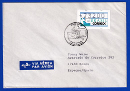 Brasilien ATM BRASILIANA'93 Wert 73200 Auf Auslands-Brief Mit Sonder-O 3.8.93 - Affrancature Meccaniche/Frama