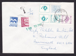 Belgium: Cover To UK, 1976, 3 Stamps, King, Booklet Pane, 2 Postage Due Stamps, Taxed, Cancel To Pay (minor Crease) - Covers & Documents