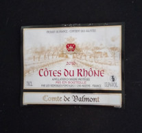 ETIQUETTE DE VIN COTES DU RHONE   COMTE DE DALMONT 2016 - Côtes Du Rhône