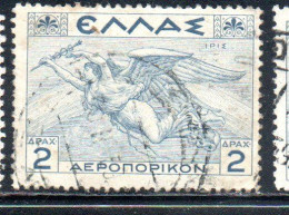 GREECE GRECIA ELLAS 1935 AIR POST MAIL AIRMAIL MYTHOLOGICAL IRIS 2d USED USATO OBLITERE' - Usados