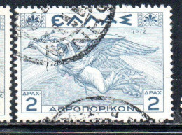 GREECE GRECIA ELLAS 1935 AIR POST MAIL AIRMAIL MYTHOLOGICAL IRIS 2d USED USATO OBLITERE' - Usados