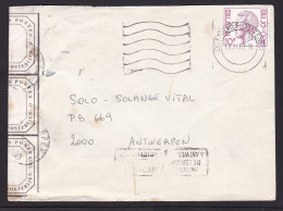 Belgium: Cover, 1982, 1 Stamp, King, Cancel Received Damaged, Repaired, Postal Label / Seal (minor Damage) - Storia Postale
