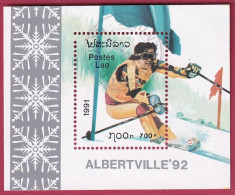 Laos Block 137 Gestempelt, Olympische Winterspiele 1992 In Albertville - Alpiner Skilauf (Nr. 2341) - Winter 1992: Albertville