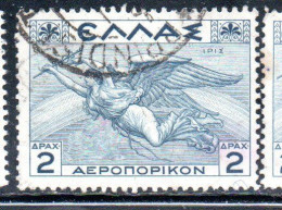 GREECE GRECIA ELLAS 1935 AIR POST MAIL AIRMAIL MYTHOLOGICAL IRIS 2d USED USATO OBLITERE' - Usados