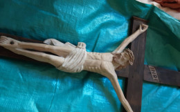 Cross Tree Carving Great Art 80cm-h 40cm XIX - Religieuze Kunst