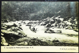 ►  Cpa Rapides Du Mékong - Laos Pêcheurs Rafting (Carte Ondulée) - Laos