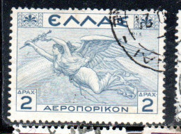 GREECE GRECIA ELLAS 1935 AIR POST MAIL AIRMAIL MYTHOLOGICAL IRIS 2d USED USATO OBLITERE' - Oblitérés