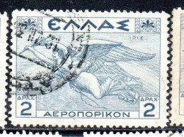 GREECE GRECIA ELLAS 1935 AIR POST MAIL AIRMAIL MYTHOLOGICAL IRIS 2d USED USATO OBLITERE' - Gebruikt