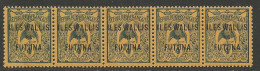 WALLIS ET FUTUNA  N° 3A Bande De 5  W étroit NEUF** LUXE SANS CHARNIERE  / Hingeless  / MNH - Unused Stamps