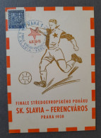 CESKA TCHEQUE TCHEQUIE 1938  B SLAVIA FERENCVAROS Blue Finale Day  FOOTBALL FUSSBALL SOCCER CALCIO FOOT FUTBOL Voetbal - Storia Postale