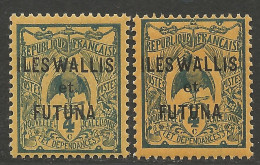 WALLIS ET FUTUNA  N° 3 X 2 Nuances NEUF** LUXE SANS CHARNIERE  / Hingeless  / MNH - Unused Stamps
