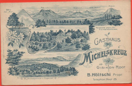 LITHO Gasthaus Michelskreuz Ob GISIKON-ROOT Propr. B. Höltschi - Giswil