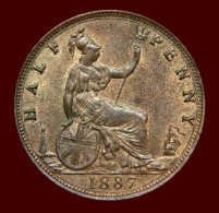 Great Britain 1887 Half-Penny About UNC British 1/2 Penny - Sonstige & Ohne Zuordnung