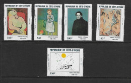 COTE D'IVOIRE 1982    PICASSO YVERT N°627/631 NEUF MNH** - Picasso