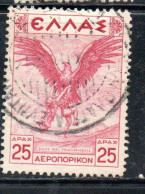 GREECE GRECIA ELLAS 1935 AIR POST MAIL AIRMAIL MYTHOLOGICAL ZEUS CARRYING OFF GANYMEDE 25d USED USATO OBLITERE' - Usati