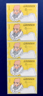 España Spain 1996, LITERATURA CERVANTES, ETIQUETA, Tira De 5 Etiquetas Blancas / Strip Of 5, Nuevos ** - Vignette [ATM]