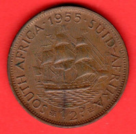 Sud Africa - South Africa - Suid Afrika - 1955 - 1/2 Penny - SPL/XF - Come Da Foto - South Africa