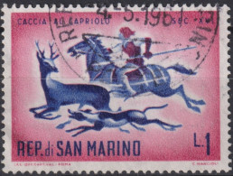 1961 San Marino ° Mi:SM 686, Sn:SM 477, Yt:SM 510, Deer Hunting, XVI Century - Gebruikt