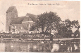 NIEBLUM Auf Föhr Zensurstempel TONDERN U.K. Kirche Friedhof Dame Mit Schirm Füttert Enten Gelaufen 12.12.1917 - Föhr