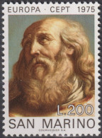 1975 San Marino ** Mi:SM 1089, Sn:SM 859, Yt:SM 892, C.E.P.T, St. Marinus, By Guercino (Francesco Barbieri) - Unused Stamps