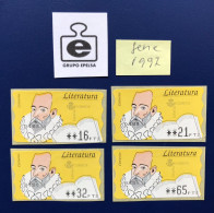 España Spain 1996, LITERATURA CERVANTES, ATM EPELSA, SERIE 1997, PAPEL SEMI FOSFORESCENTE, NUEVO  EN PTS - Machine Labels [ATM]