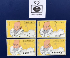 España Spain 1996, LITERATURA CERVANTES, ATM EPELSA, 4 ATM, PAPEL SEMI FOSFORESCENTE, NUEVO PTS - Machine Labels [ATM]