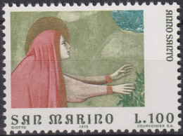 1975 San Marino ** Mi:SM 1093, Sn:SM 863, Yt:SM 896, Mary Magdalene, Noli Me Tangere, Frescoes By Giotto - Unused Stamps