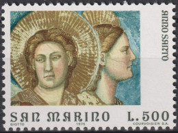 1975 San Marino ** Mi:SM 1094, Sn:SM 864, Yt:SM 897, Angel And The Elect (Last Judgment), Frescoes By Giotto - Nuevos