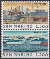 1975 San Marino ** Mi:SM 1097-1098, Yt:SM 900-901, Tokyo 1835, Famous Cities Of The World 1975 - Nuevos