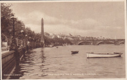 United Kingdom PPC London, Embankment, Somerset House And Cleopatra's Needle W. Strakers Exclusive Series LONDON 1928 - River Thames