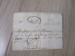 F5 Lettre France Précurseur 08/10/1826 Cursive  Castillon Pour Sainte Foy - 1801-1848: Précurseurs XIX