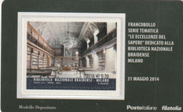 TESSERA FILATELICA VALORE 0,7 EURO BIBLIOTECA BRAIDENSE (TF1265 - Cartes Philatéliques