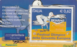 TESSERA FILATELICA VALORE 0,62 EURO FESTIVAL OLIMPICO GIOVENTU (TF1214 - Philatelic Cards