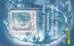 TESSERA FILATELICA VALORE 0,7 EURO LA DONNA NELL'ARTE (TF1223 - Philatelic Cards