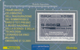 TESSERA FILATELICA VALORE 0,62 EURO SOMMERGIBILE TOTI (TF1215 - Philatelic Cards