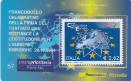 TESSERA FILATELICA VALORE 0,62 EURO COSTITUZIONE EUROPA (TF1206 - Cartes Philatéliques