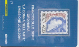 TESSERA FILATELICA VALORE 0,65 EURO LA DONNA NELL'ARTE (TF1189 - Philatelic Cards