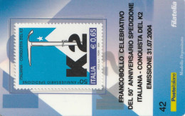 TESSERA FILATELICA VALORE 0,65 EURO CONQUISTA K2 (TF1186 - Philatelic Cards