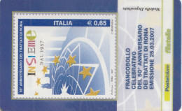 TESSERA FILATELICA VALORE 0,65 EURO TRATTATI DI ROMA (TF1177 - Filatelistische Kaarten