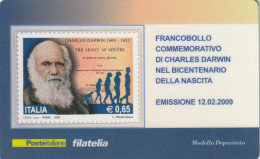 TESSERA FILATELICA VALORE 0,65 EURO CHARLES DARWIN (TF1173 - Philatelistische Karten