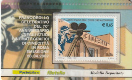 TESSERA FILATELICA VALORE 0,65 EURO CINECITTA (TF1167 - Philatelic Cards
